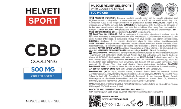 Helveti Sport – kühlendes CBD-Gel, 100ml - Hempfy Deutschland