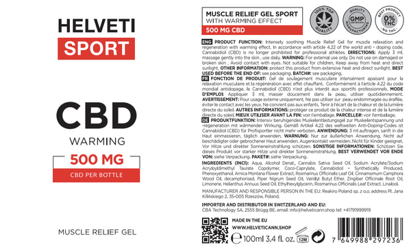 Helveti Sport – wärmendes CBD-Gel, 100ml - Hempfy Deutschland